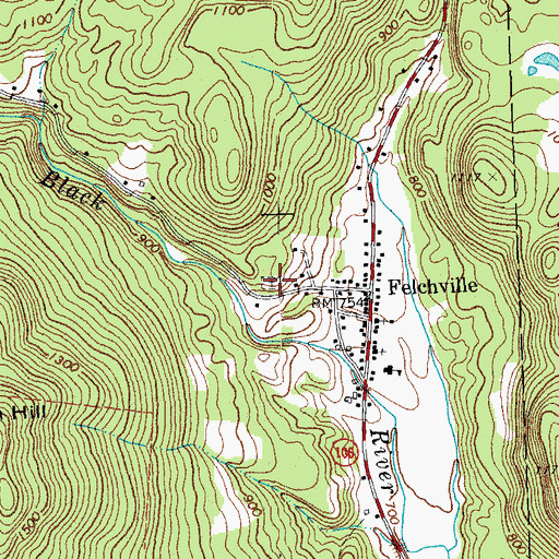 Topographic Map of Felchville Cemetery, VT