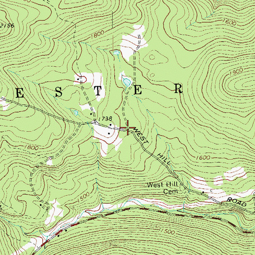 Topographic Map of West Hill School (historical), VT