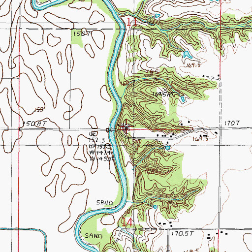 Topographic Map of Coburn Cemetery, IL