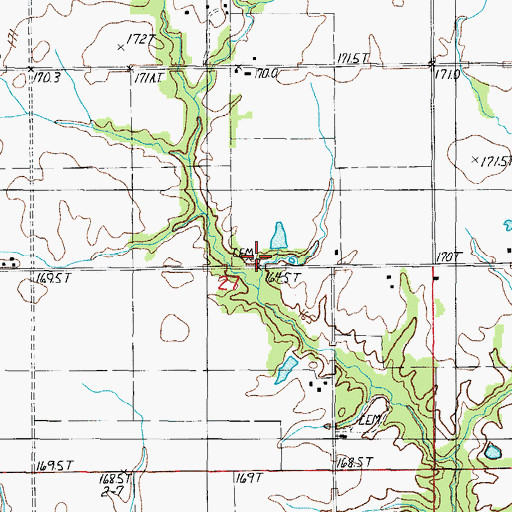 Topographic Map of Kilgore Cemetery, IL