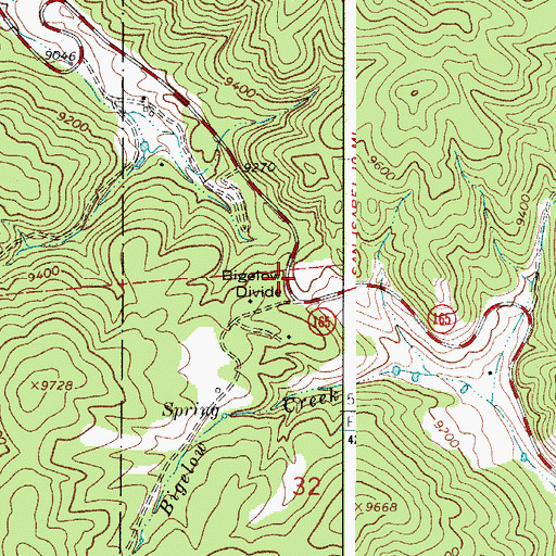 Topographic Map of Bigelow Divide, CO