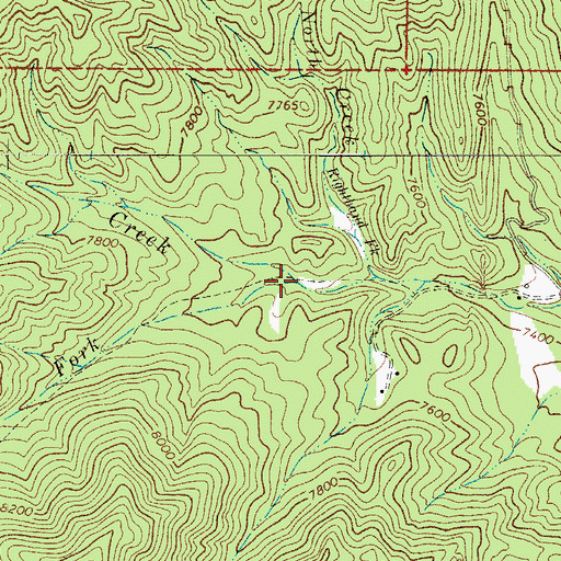 Topographic Map of Lefthand Fork North Creek, CO
