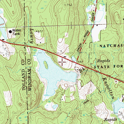 Topographic Map of Camp Connri, CT