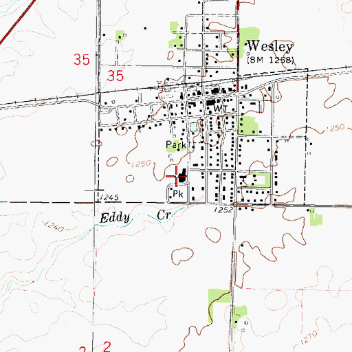 Topographic Map of Wesley Elementary School, IA