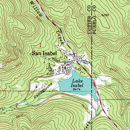 Topographic Map of San Isabel, CO