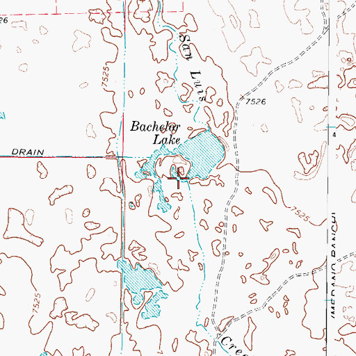 Topographic Map of Bachelor Lake, CO