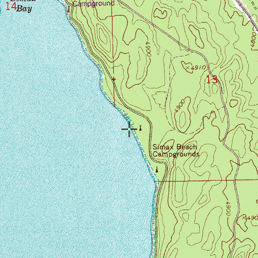 Topographic Map of Simax Beach Recreation Site, OR