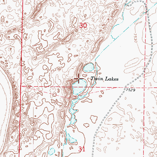 Topographic Map of Twin Lakes, CO