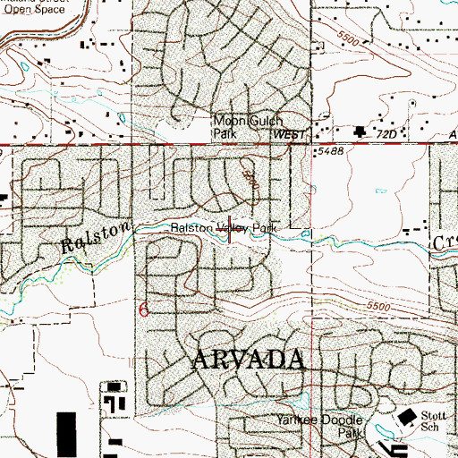 Topographic Map of Ralston Valley Park, CO