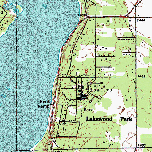 Topographic Map of Lakewood Park Post Office (historical), ND
