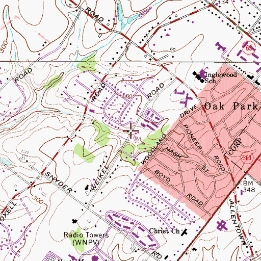 Topographic Map of Morgan Log House, PA