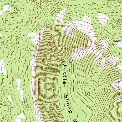 Topographic Map of Little Sheep Mountain, CO