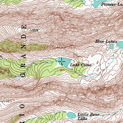 Topographic Map of Lake Como, CO
