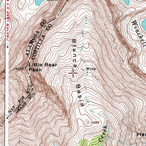 Topographic Map of Blanca Basin, CO
