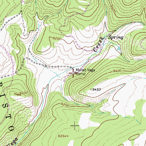 Topographic Map of Mallet Vega Camp, CO