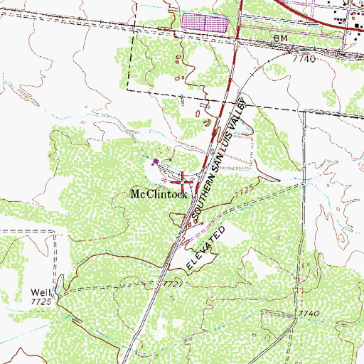 Topographic Map of McClintock, CO
