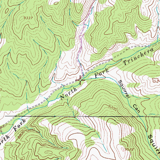 Topographic Map of Squirrel Canyon, CO