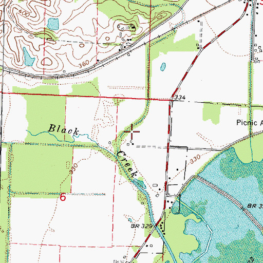 Topographic Map of Olive Branch Election Precinct, IL