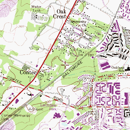 Topographic Map of District 10, Laurel, MD