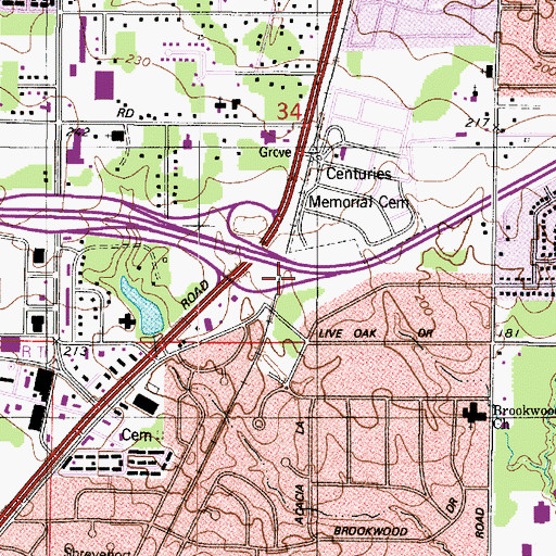 Topographic Map of Parish Governing Authority District 10, LA