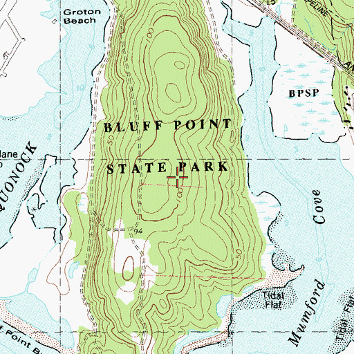 Topographic Map of Bluff Point State Park, CT
