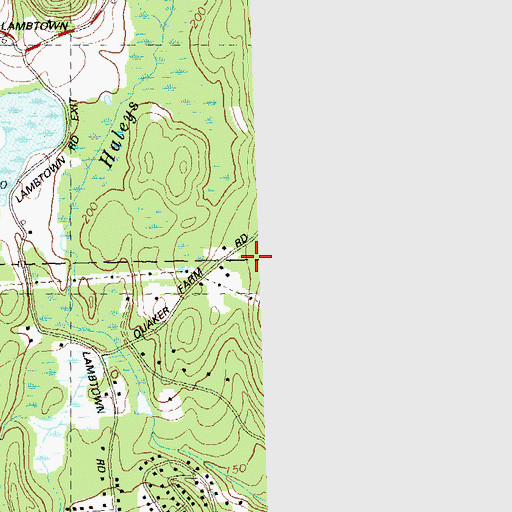 Topographic Map of Haley Woods Park, CT