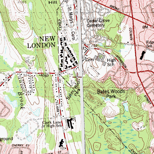 Topographic Map of Moran Nature Center and Zoo, CT