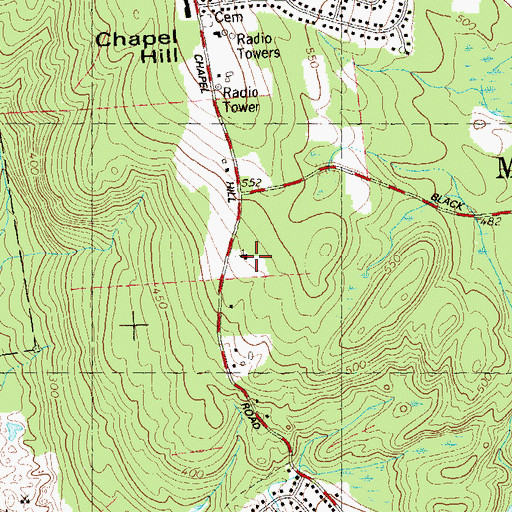 Topographic Map of Oakdale Baptist Church, CT