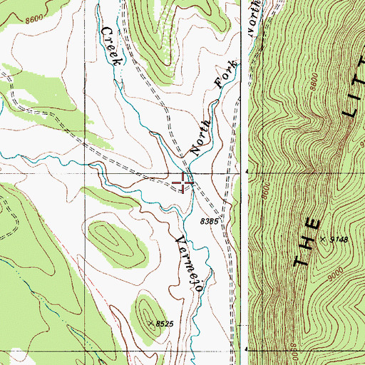 Topographic Map of Little Vermejo Creek, NM
