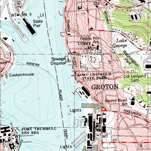 Topographic Map of USS Croaker Memorial, CT