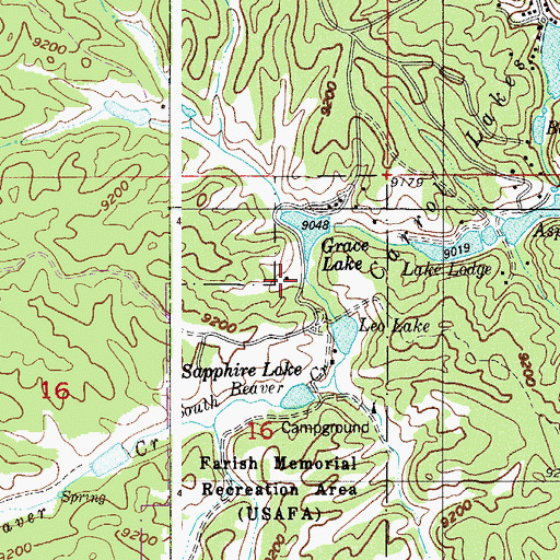 Topographic Map of Air Force Academy Recreation Area, CO