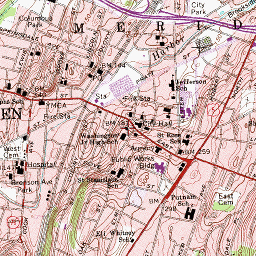 Topographic Map of Unitarian Universalist Church, CT