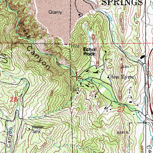 Topographic Map of Queens Canyon, CO