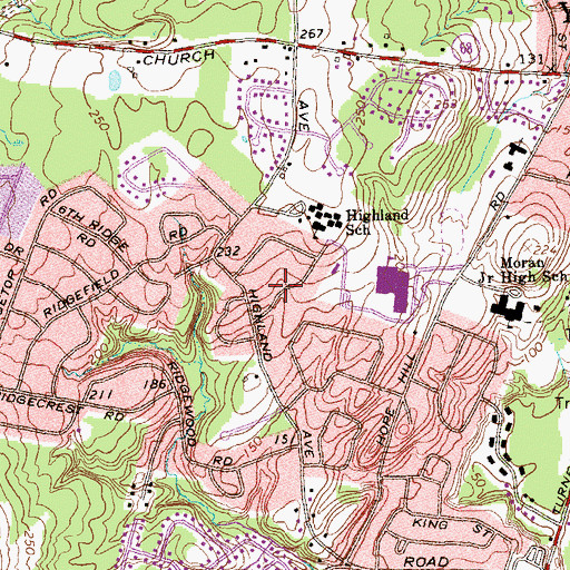 Topographic Map of Church of the Nazarene, CT