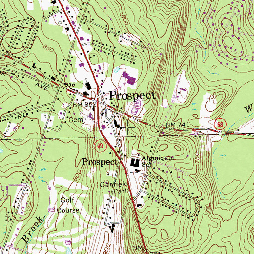 Topographic Map of Confield Park, CT