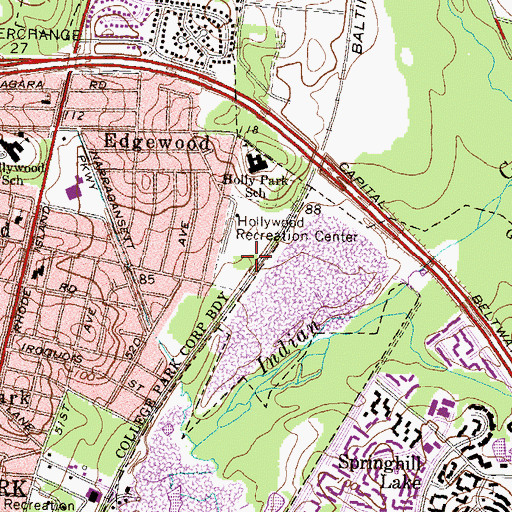 Topographic Map of Greenbelt Metro Station, MD
