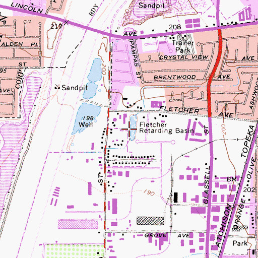 Topographic Map of Anaheim-Santa Ana-Garden Grove Division, CA