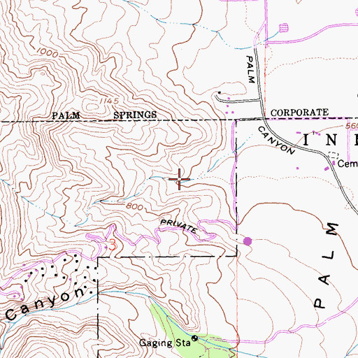Topographic Map of Palm Springs Division, CA
