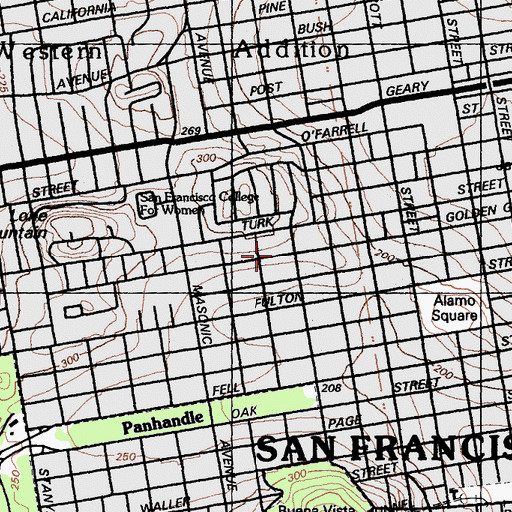 Topographic Map of San Francisco Division, CA