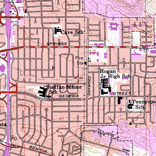 Topographic Map of Vallejo Division, CA