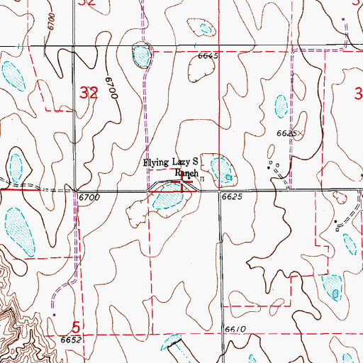 Topographic Map of Flying Lazy S Ranch, CO