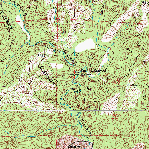Topographic Map of Turkey Canyon Ranch, CO