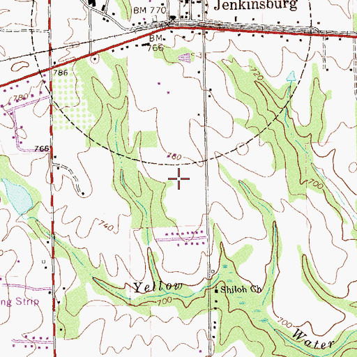 Topographic Map of Jenkinsburg Division, GA