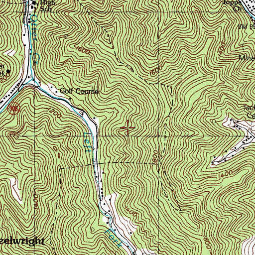 Topographic Map of Wheelwright-Weeksbury Division, KY