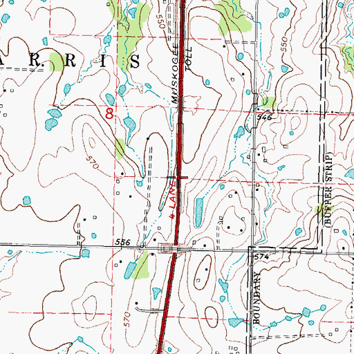 Topographic Map of Muskogee Division, OK