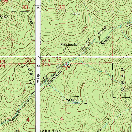 Topographic Map of Mount Spokane Division, WA