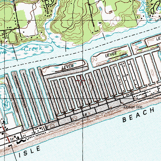 Topographic Map of Ocean Isle Beach Post Office (historical), NC