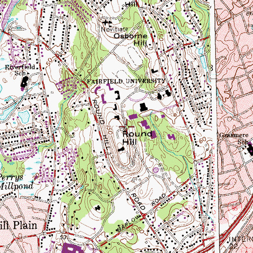 Topographic Map of Canisius Hall, CT