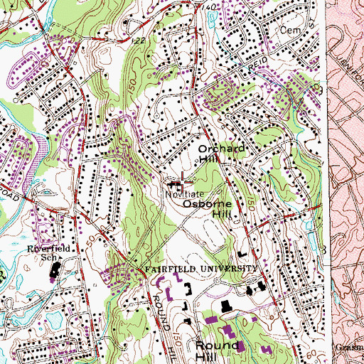 Topographic Map of David J Dolan House, CT