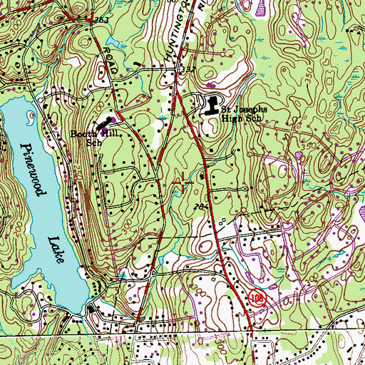 Topographic Map of Mischa Brook Park, CT